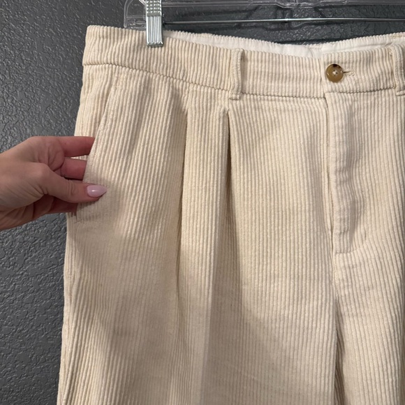 AYR • the metropolitan corduroy pleated pants - cream - size 14 - Picture 3 of 8